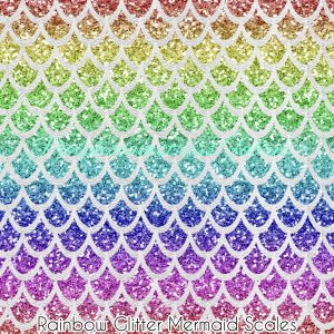 Rainbow Glitter Mermaid Scales - Fabric