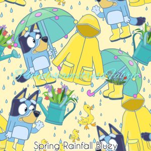 Spring Rainfall Bluey - Fabric