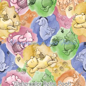 Watercolor Retro Pooh - Fabric
