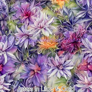 Asters in Lilac & Gold - Fabric