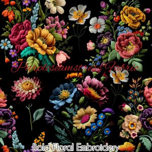 Faux Bold Floral Embroidery - Fabric
