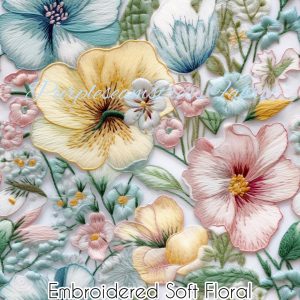 Faux Embroidered Soft Floral - Fabric