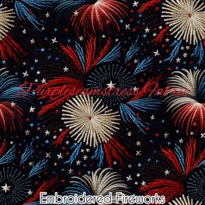 Faux Embroidered Fireworks - Fabric