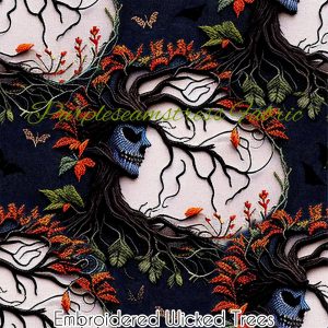 Faux Embroidered Wicked Trees - Fabric