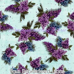 Faux Embroidered Lilacs - Fabric