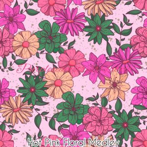 Hot Pink Floral Medley - Fabric