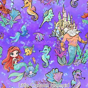Little Cartoon Mermaid - Fabric
