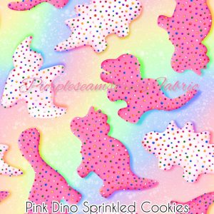Pink Dino Sprinkled Cookies - Fabric
