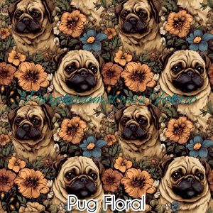 Pug Floral - Fabric