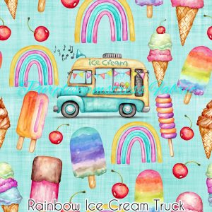 Rainbow Ice Cream Truck - Fabric