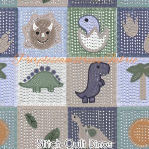 Faux Stitch Quilt Dinos