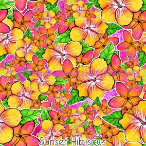 Sunset Hibiscus - Fabric