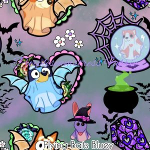 Flying Bats Bluey - Fabric