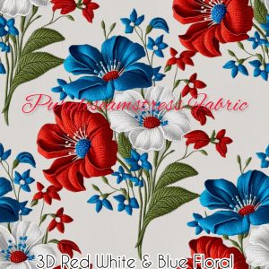 3D Red, White & Blue - Fabric
