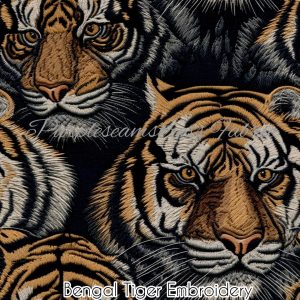 Faux Bengal Tiger Embroidery - Fabric