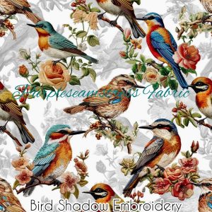 Faux Bird Shadow Embroidery - Fabric