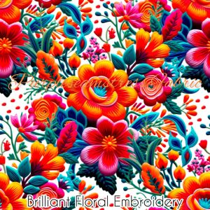 Faux Brilliant Floral Embroidery - Fabric