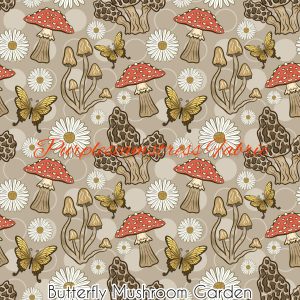 Butterfly Mushroom Garden - Fabric