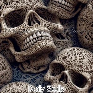 Faux Doily Skulls - Fabric