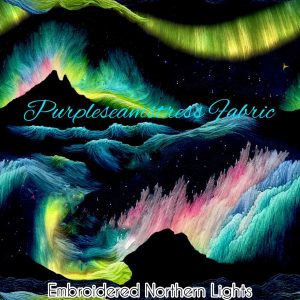 Faux Embroidered Northern Lights - Fabric