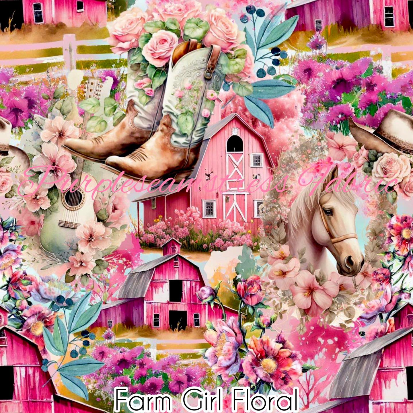 Farm Girl Floral Cotton Lycra – Purpleseamstress Fabric