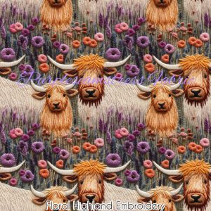 Faux Floral Highland Embroidery - Fabric
