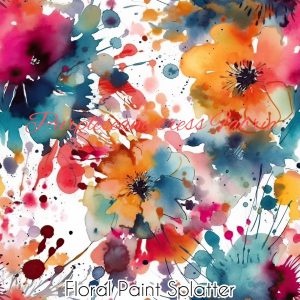Floral Paint Splatter - Fabric