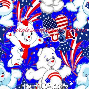 I Heart USA Bears - Fabric