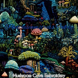 Faux Mushroom Cave Embroidery - Fabric