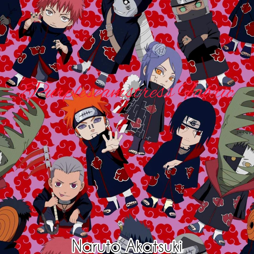 Naruto Akatsuki Purpleseamstress Fabric