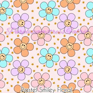 Pastel Smiley Floral - Fabric