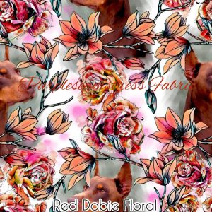 Red Dobie Floral - Fabric