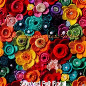 Faux Stitched Felt Floral - Fabric