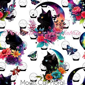 Moon Cat Floral - Fabric