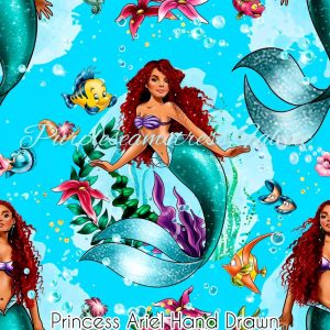 Princess Ariel Hand Drawn - Fabric