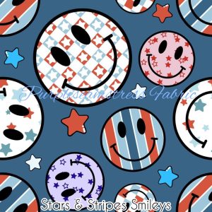 Stars & Stripes Smileys - Fabric