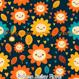Autumn Smiley Floral - Fabric
