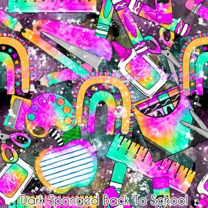 Dark Sponged Back to School - Fabric