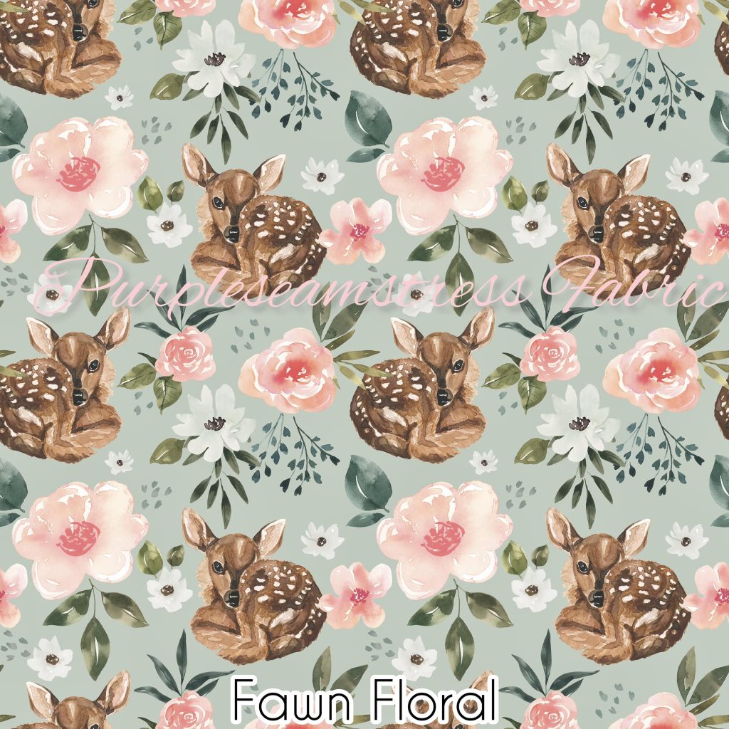 Fawn Floral Cotton Lycra – Purpleseamstress Fabric