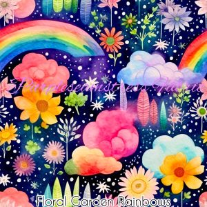 Floral Garden Rainbows - Fabric