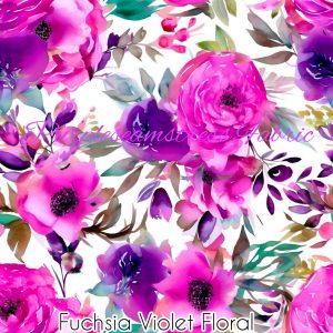 Fuchsia Violet Floral - Fabric