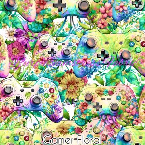 Floral Gamer - Fabric
