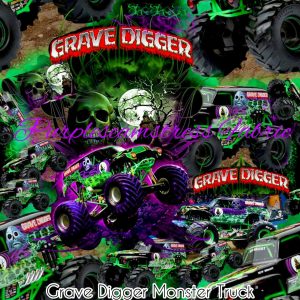 Grave Digger Monster Truck - Fabric