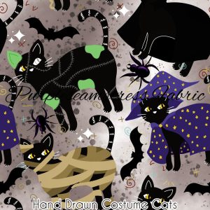 Hand Drawn Costume Cats - Fabric