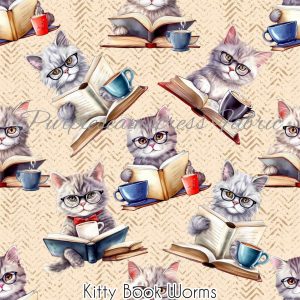 Kitty BooK Worms - Fabric