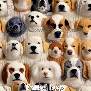 Faux Knitted Dogs - Fabric