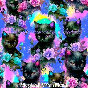 Magical Kitten Floral - Fabric