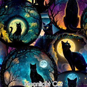 Moonlight Cat - Fabric