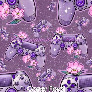 Purple Gamer Floral - Fabric