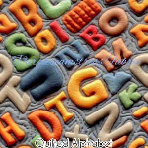 Faux Quilted Alphabet - Fabric